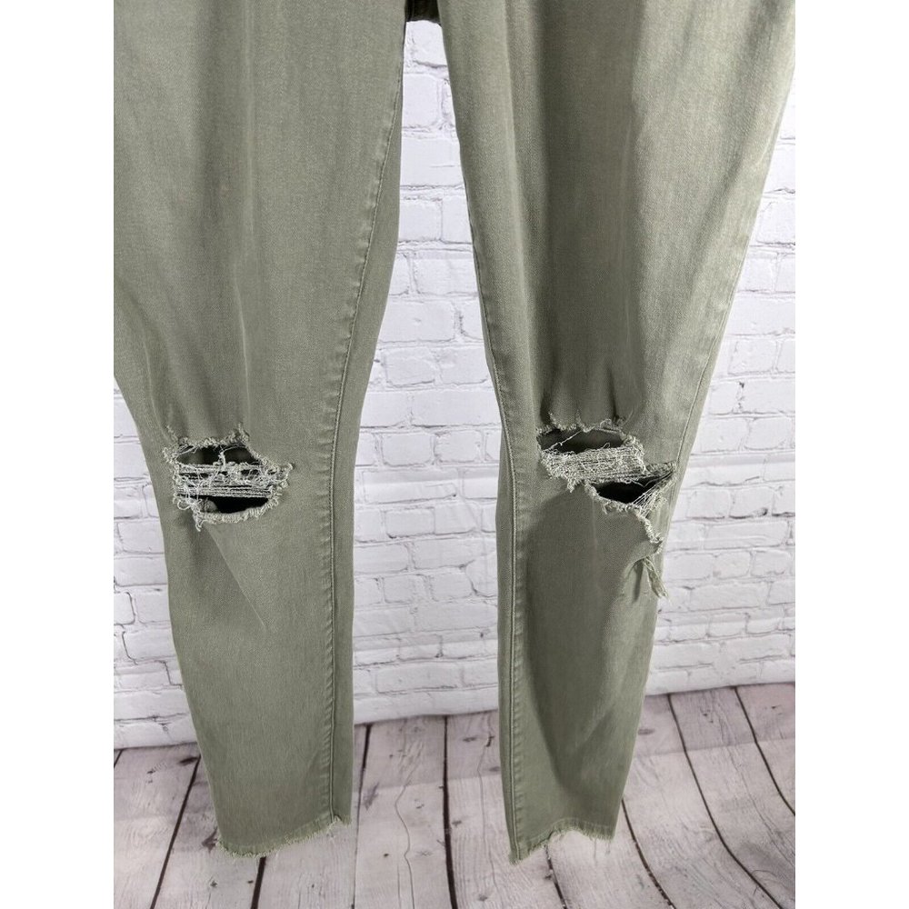 Joe's Jeans Military Green Distressed Skinny Ankle Mid Rise Jeans Pants (30x28) - Picture 6 of 13